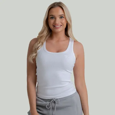 Ženska majica bez rukava Ribbed White - STRIX