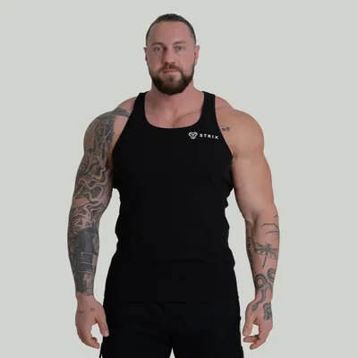 Majica bez rukava Ribbed Black - STRIX