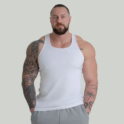 Majica bez rukava Ribbed White - STRIX