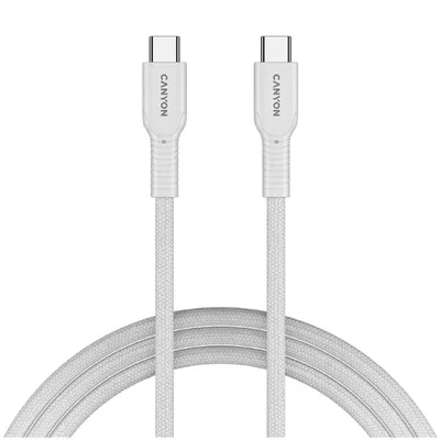 Canyon kabal OnWire 60CL USB-C – USB-C 60W pleteni 1m bijeli CND-CCAP60AB10W