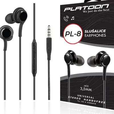 Platoon slušalice zipper 3,5mm crne
