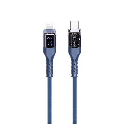 Gigatech kabal za punjenje XB819 1m 27W Type C - lightning, led display, plavi