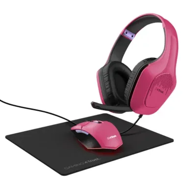 Trust GXT790P Tridox 3-in-1 set (slušalica, miš i podloga za miš), rozi