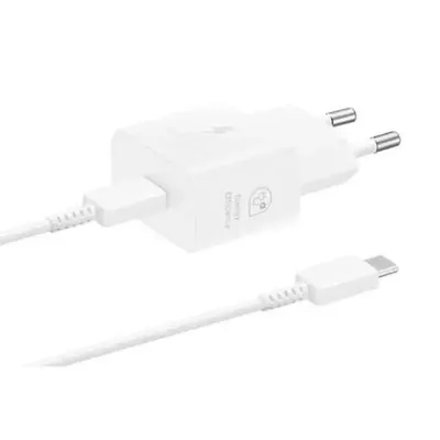 Samsung punjač 25W za brzo punjenje Type-C bijeli (kabal uključen)