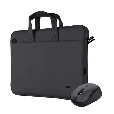 Trust Bologna torba i miš set torba za laptop 16, crna silent miš