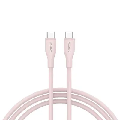Canyon kabal CC60SC10 USB-C - USB-C 60W 1m silikon, roze, CNS-CC60SC10PS