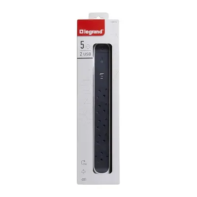 Legrand prenaponska zaštita 1,5m, 5 utičnica USB A+C