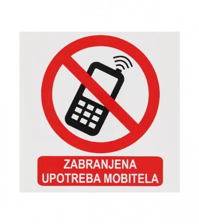 MASTER Naljepnica ZABRANJENA UPOTREBA MOBITELA 19,5x19,5cm M50821