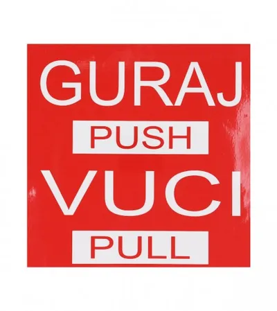 MASTER Naljepnica GURAJ-VUCI 10x10cm crvena M50890