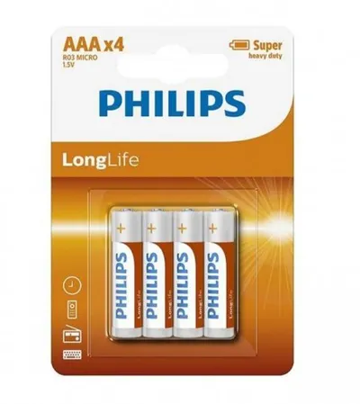 PHILIPS Baterija AAA R03 1,5V 4-1 S7316