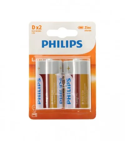 PHILIPS Baterija R20L2B-10 1,5V Longlife 814197