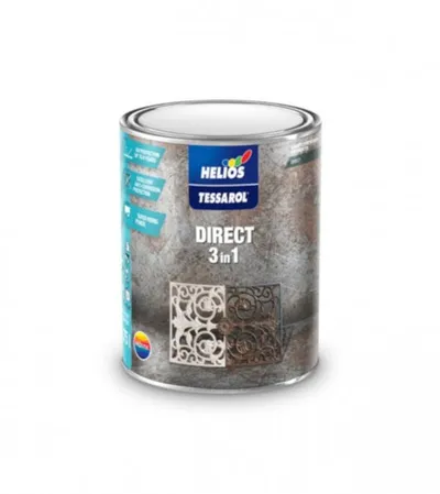HELIOS Boja za metal antikorozivna Direct 3u1 crna 0,75l Tessarol