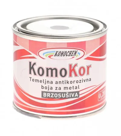 KOMOCHEM Boja temeljna antikorozivna brzosušiva za metal 0,2l siva M53002