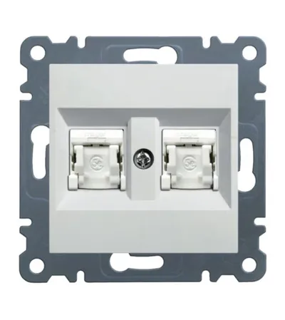 HAGER Utičnica kompijuterska dupla WL2160 RJ45 CAT6 UTP