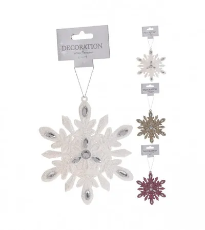 KOOPMAN Ukras za jelku pahuljica sorto 13cm CAA660860