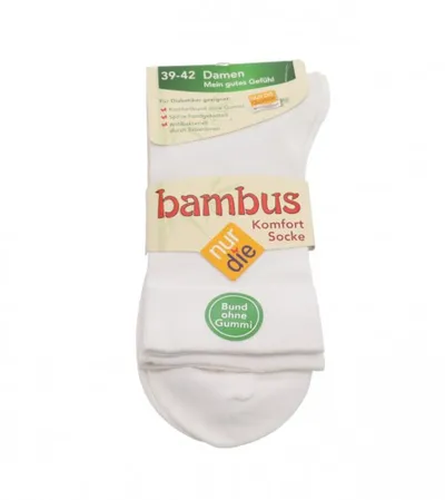 NUR DIE Čarape ženska bambus bijela 39-42 496827