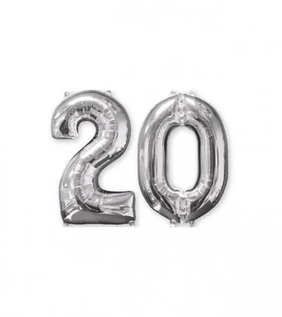 AMSCAN Balon srebreni broj 20 20" P56 3581501