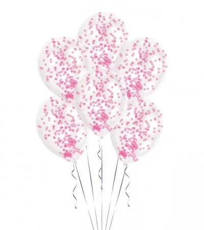 AMSCAN Balon prozirni rozi konfeti 27,5cm 9903279