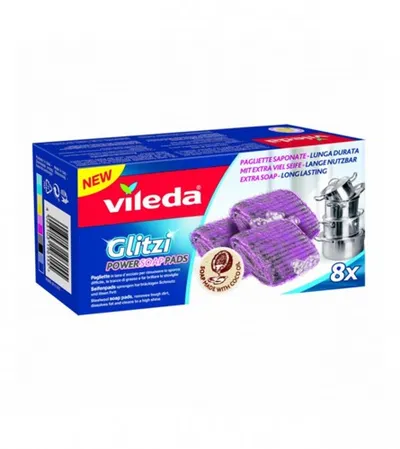 VILEDA Spužva čelična sa sapunicom 8/1 GLITZI