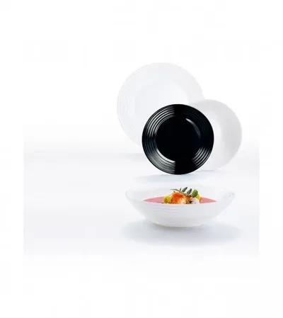 LUMINARC Tanjiri set crno bijeli 18/1 Herena 10694
