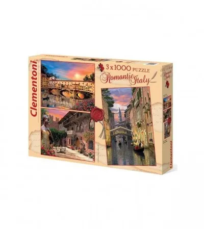 CLEMENTONI Igračka puzzle 3x1000kom ROMANTIC ITALY 161919