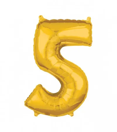 AMSCAN Balon zlatni br.5 45x66cm 3655801