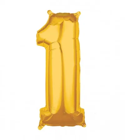 AMSCAN Balon zlatni br.1 28x66cm 3655301