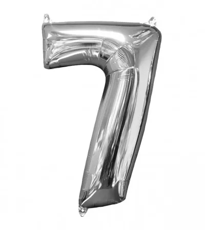AMSCAN Balon srebrni br.7 43x66cm 3196101