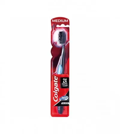 COLGATE Četkica za zube 360°C Charcoal Black Medium