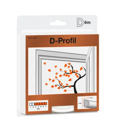 TESA Dihtung D profil bijeli 6m-9mm
