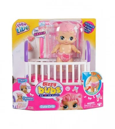 LITTLE LIVE Igračka lutkica Bizzy Bubs sa kolijevkom LL28452