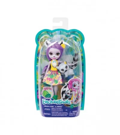 MATTEL Igračka lutkica Enchantimals Larissa i lemur GFN44