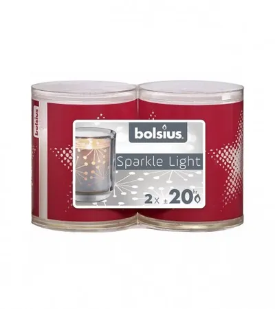 BOLSIUS Svijeća u čaši Sparkle Light 2/1 Bolsius