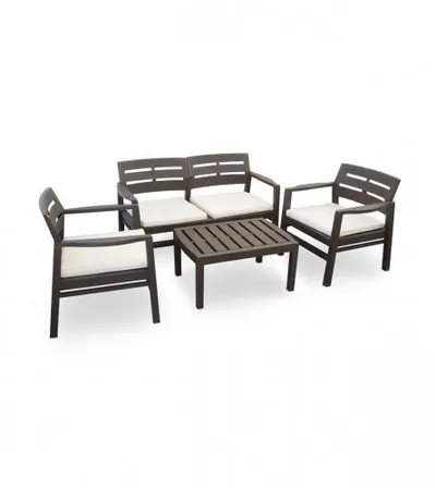 PRO GARDEN Garnitura Java sa jastucima Antracit (STO+2 STOLICE+SOFA)