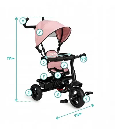 QKIDS Tricikl Mila ROTR00007 Rozi