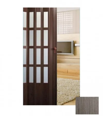 MASTER Vrata harmonika sa staklom 85x203x1,2cm Modern Oak-033