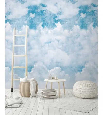 GRANDECO Tapeta Mural Blue Clouds 53x280cm A42501