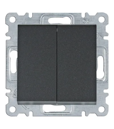 HAGER Prekidač izmjenični 10A 2S Lumina WL0053 crni