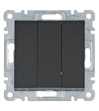 HAGER Prekidač obični 3S Lumina WL0073 crni