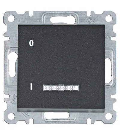 HAGER Prekidač kontrolni 1P 16A Lumina WL0613 crni