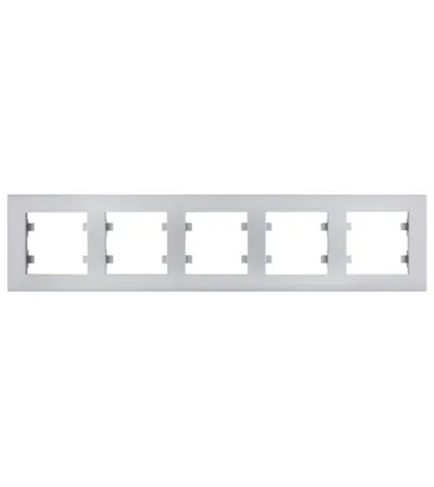 HAGER Okvir 5-struki horizontalni Lumina WL5752 sivi