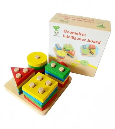 MASTER Igračka drvena didaktička slagalica geom. oblici 12.5x12.5x5.8cm 01220915