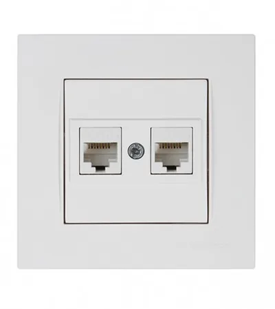 MUTLUSAN Utičnica mrežna dupla RJ45 bijela 410101