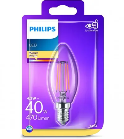 PHILIPS Sijalica LED E14 4,3W P45 2700K 7317