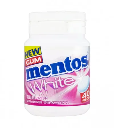 MENTOS Žvake White Mint 60g 600644