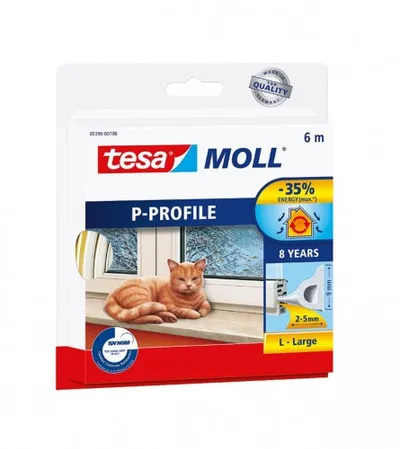 TESA Dihtung za prozore TESAMOLL P-profil bijeli 6m