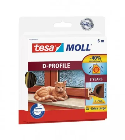 TESA Dihtung za prozore TESAMOLL D-profil smeđi 6m