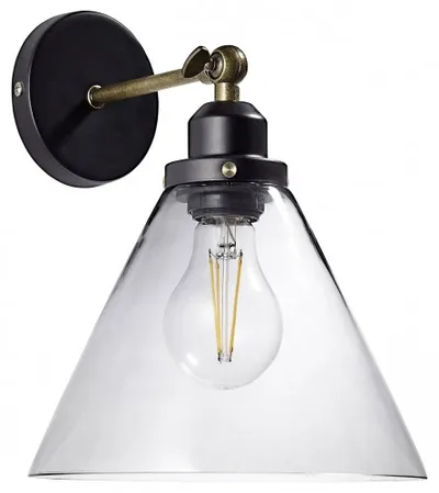 BRILLIANT Lampa zidna Ronald A60 E27 30W crna/antik 94273/93