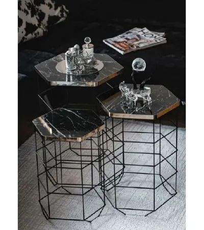 MASTER Stolovi heksagonalni set 3/1 45x45x56cm 9036-G