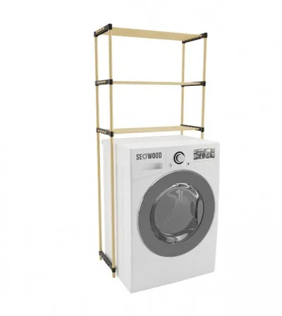 SEOWOOD Polica drvena za kupatilo iznad mašine 68X28X159cm BT-6803